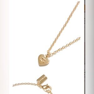 COACH Necklace with Heart-Shaped Pendant in Gold NWT